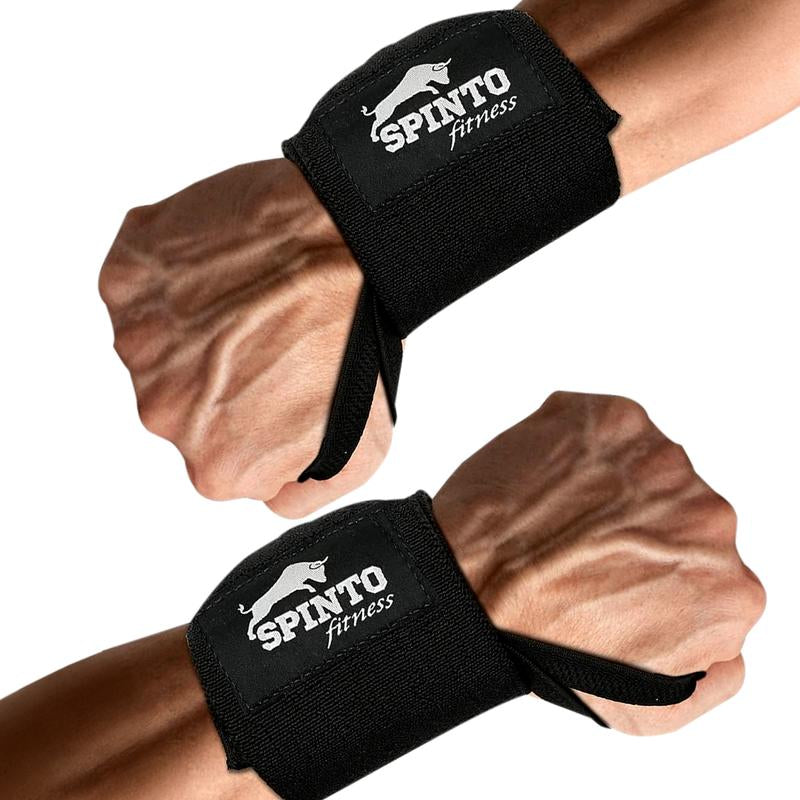SPINTO Adjustable Wrist Wraps for Weightlifting & Fitness | Premium Durable Gym Support Straps | Compression Wraps for Powerlifting, Training & Crossfit