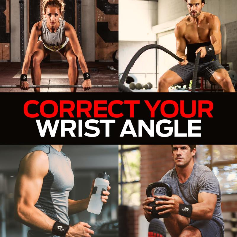 SPINTO Adjustable Wrist Wraps for Weightlifting & Fitness | Premium Durable Gym Support Straps | Compression Wraps for Powerlifting, Training & Crossfit